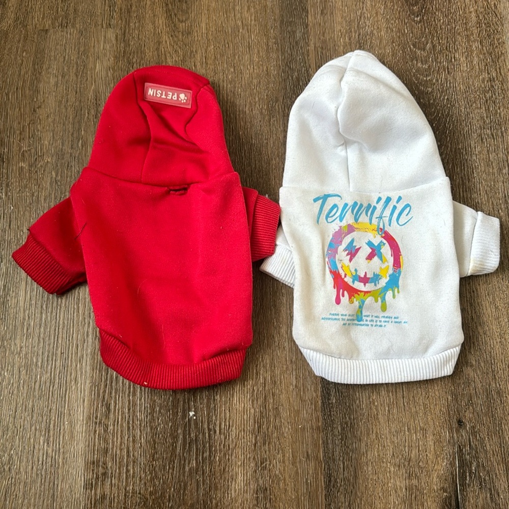 Bundle of Two XXS Dog Hoodies!